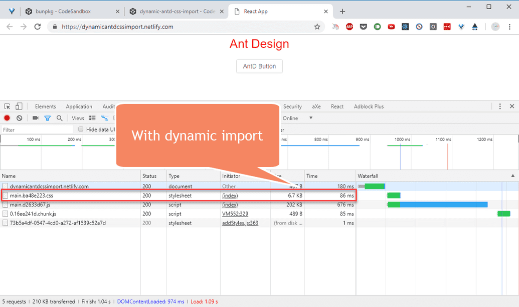 with dynamic import